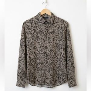 Express Men Floral Button Down  Long Sleeve Shirt